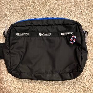 LeSportSac Black, with blue trim, Nylon Belt Bag, Lightly Used